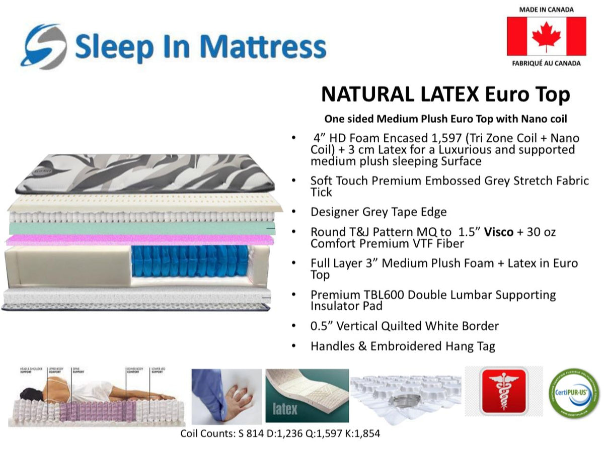 Natural Hybrid Foam Encased Latex Pillow Top Mattress