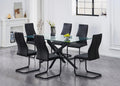 Acton 7-piece glass dining set with X-base