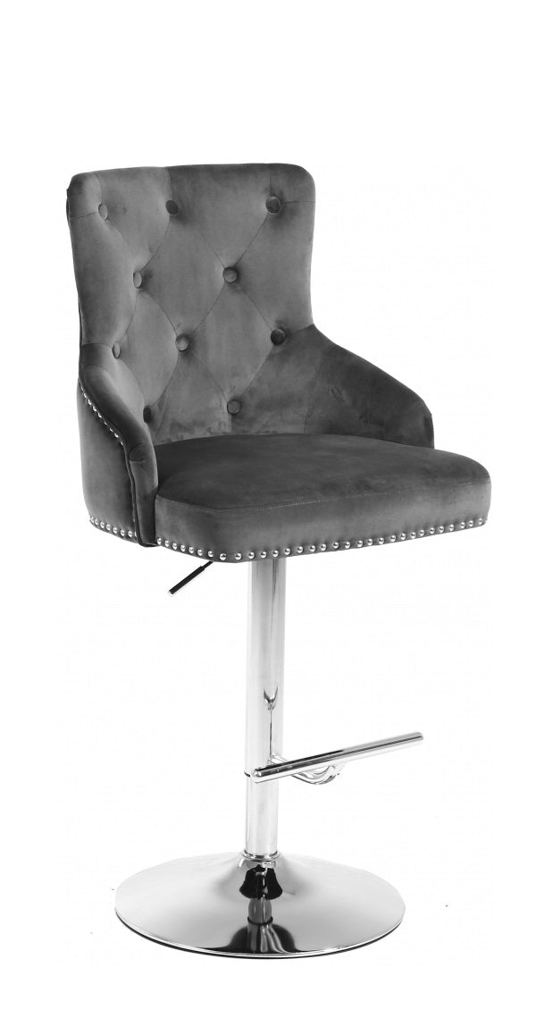 Distillery velvet swivel bar stool