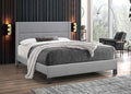 Rushton light grey fabric bed with contrast stitching