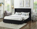Heathdale black velvet wing bed with four storage drawers