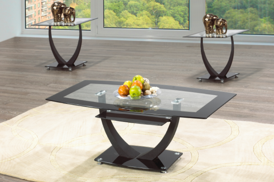 Liberty 3-piece glass coffee and end table set