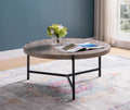 Ravina modern round coffee table in grey wood look