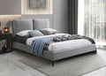 Kenilworth grey faux-leather bed with deep pillow headboard