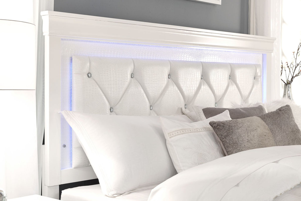 Pompei White bedroom collection bed alternate angle