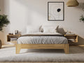 Brule natural oak low-profile Scandinavian platform bed