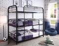 Elora black three-level triple bunk bed