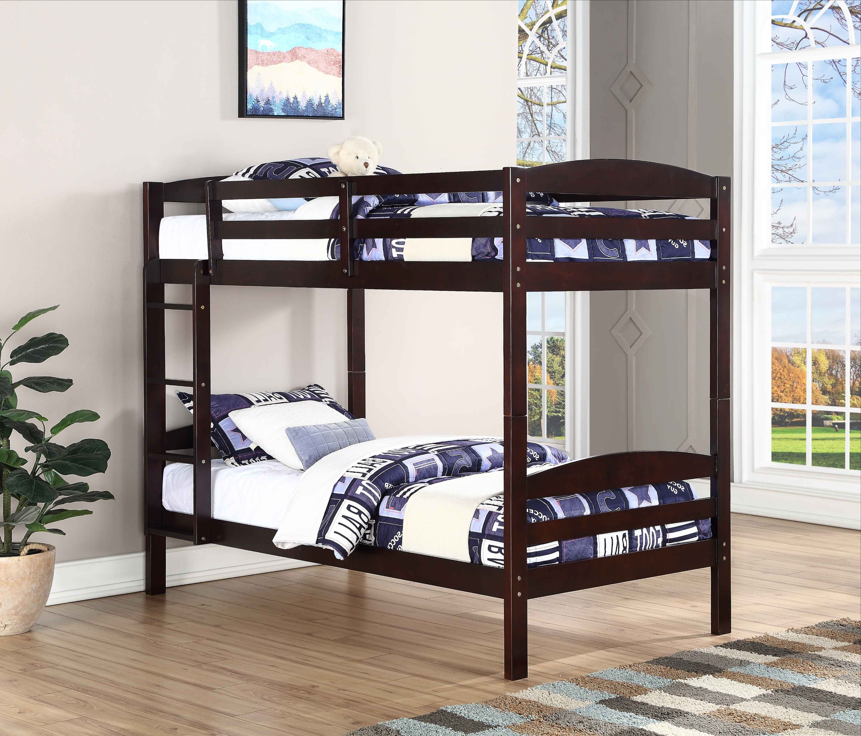 Wasaga single over single wood bunk bed
