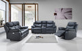 Amberlea power reclining sofa set in leather match