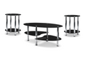 Palmerston tempered glass and chrome coffee table set