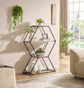 Keele geometric display shelf with staggered compartments