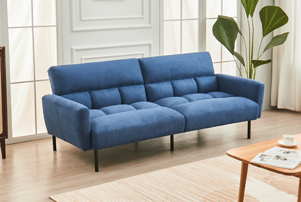 Newport klik klak sofa bed in blue fabric