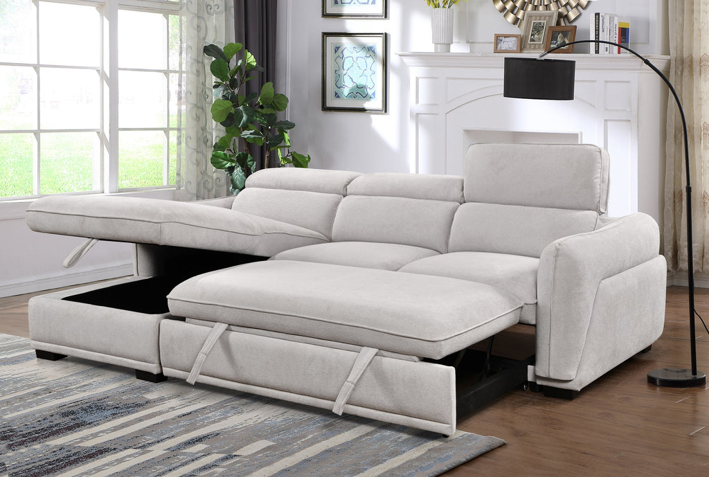Kew sectional opened as guest bed