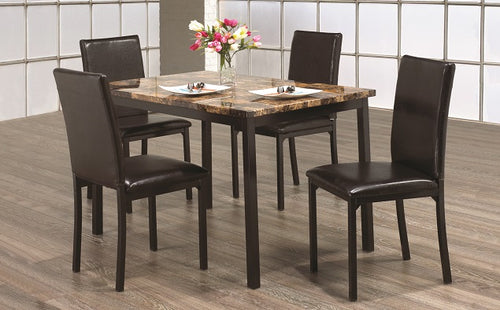 Applewood 5-piece dinette set with faux marble tabletop and four chairs