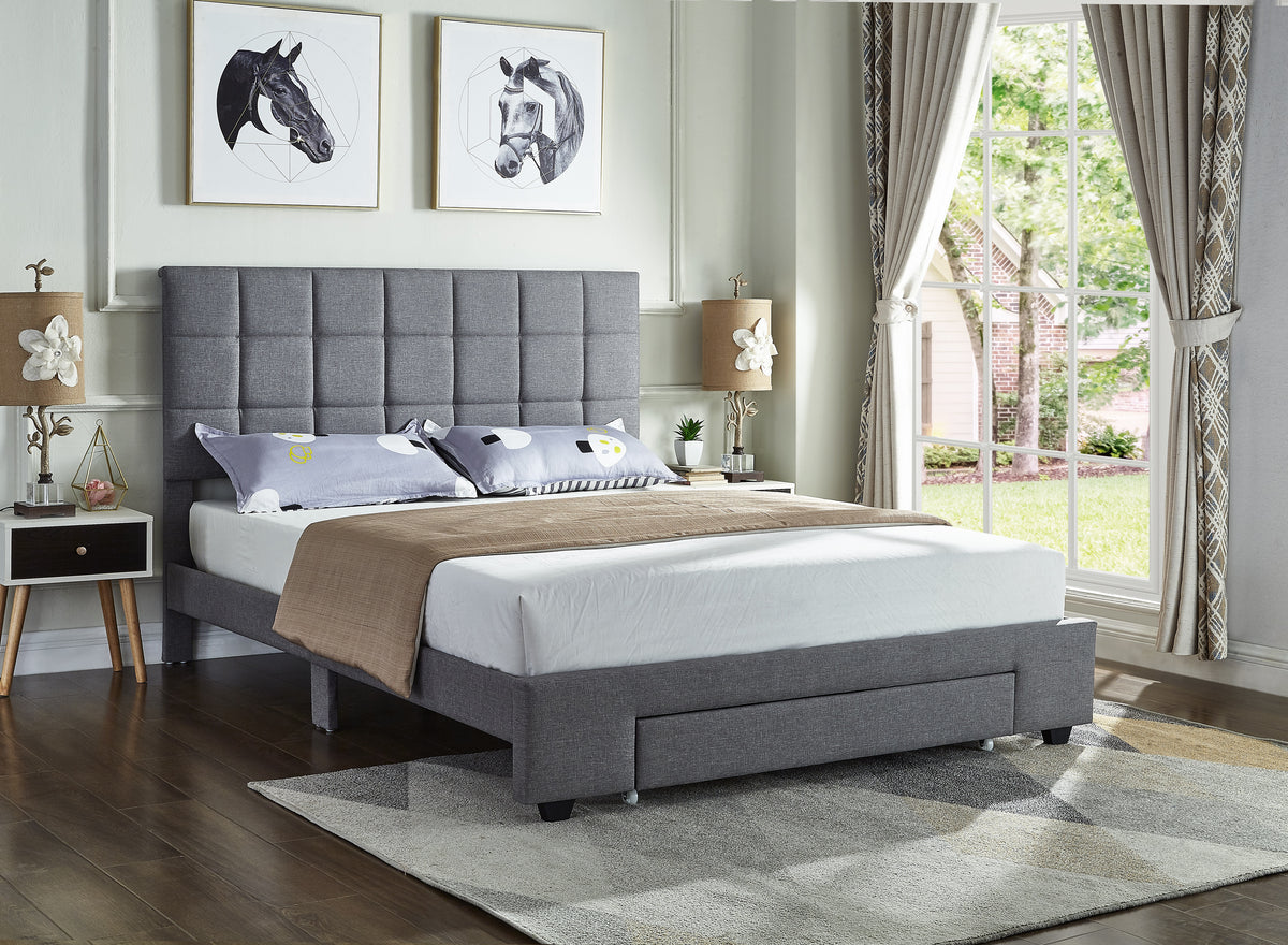 Sudbury grey fabric bed in a box