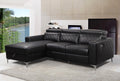 Victoria black leather gel power reclining sectional with storage