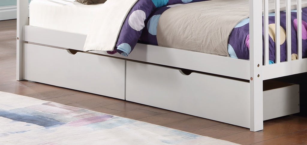 Bunk bed storage drawer set in white