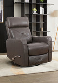 Shaw leather recliner in charcoal caramel and blackberry