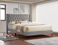 Viewmount grey velvet diamond wing bed in a box