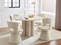 Cheltenham 5-piece dining set with round travertine-look table