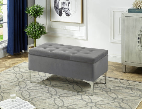Euclid velvet storage bench