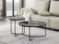 Morningside set of two round Armani grey coffee tables