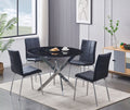 Georgetown 5-piece dining set with black marble glass top