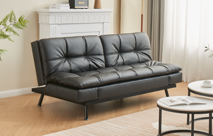 Berkeley klik klak sofa bed in black PU leather
