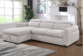 Kew sofa bed sectional in light grey fabric with storage