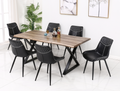 Minden live-edge look dining set with X-leg base