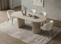 Eugenia 7-piece dining set with oval travertine table