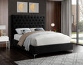 Dunvegan black velvet bed with chrome or gold legs