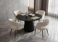 Kimberley 5-piece dining set with round midnight black table