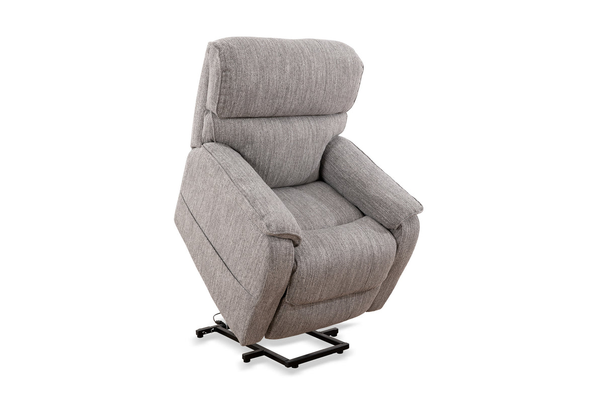 Ascot power lift chair in grey charcoal and espresso