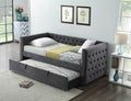 Belsize grey velvet day bed with pull-out trundle