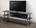 Gladstone black tempered glass and chrome TV stand