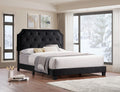 Glencairn black velvet diamond-tufted king bed in a box