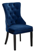 Elgin navy blue velvet dining chair