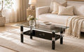Queensway dual-level glass coffee table with lower shelf