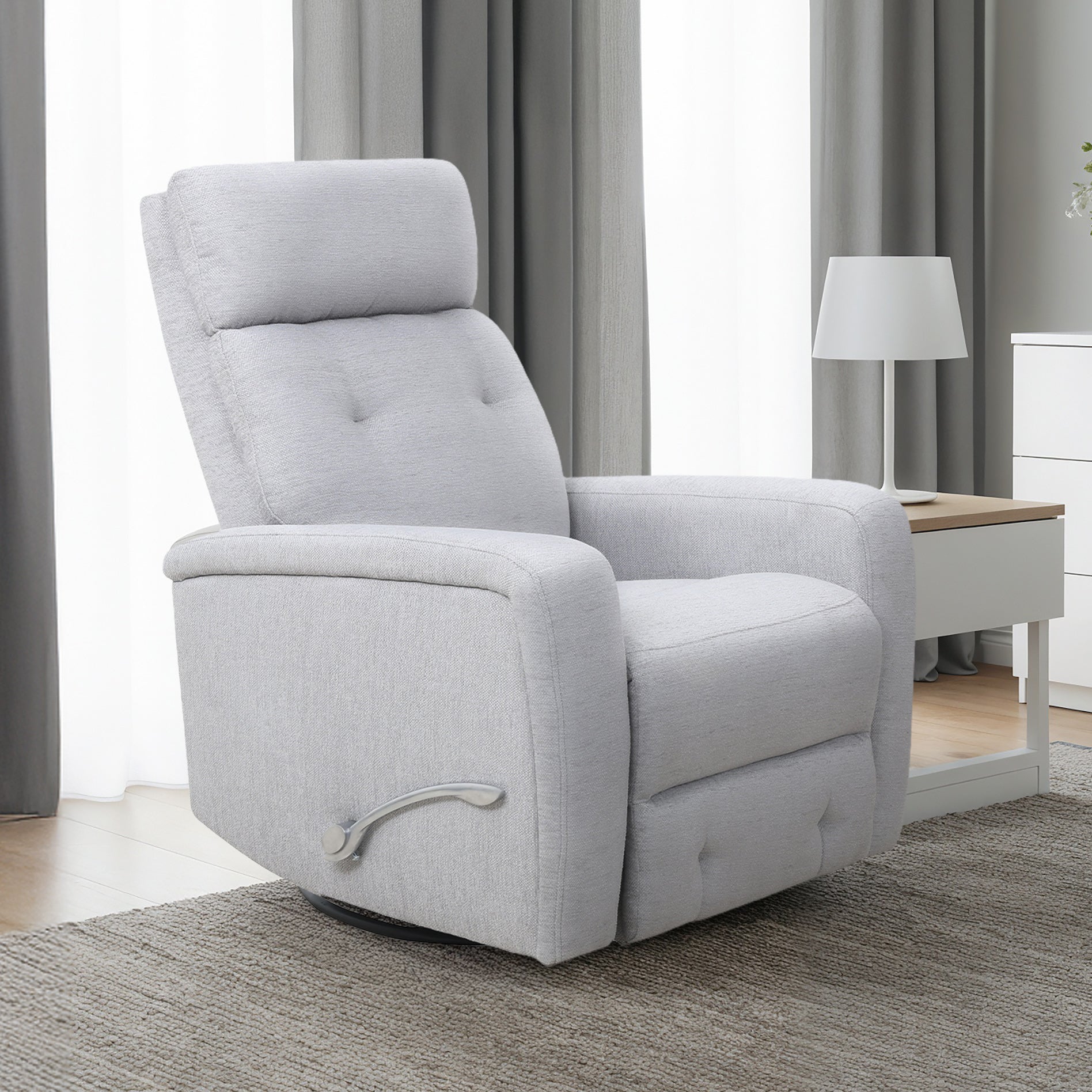 Beatrice light grey fabric recliner