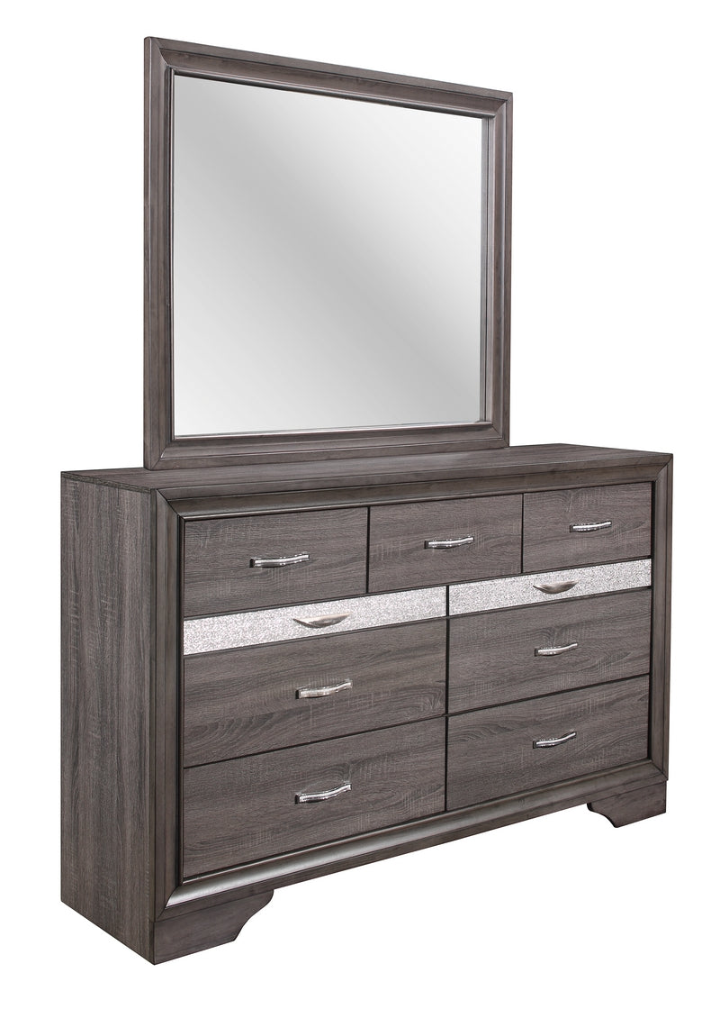 Seville Harper nightstand in matching weathered grey finish