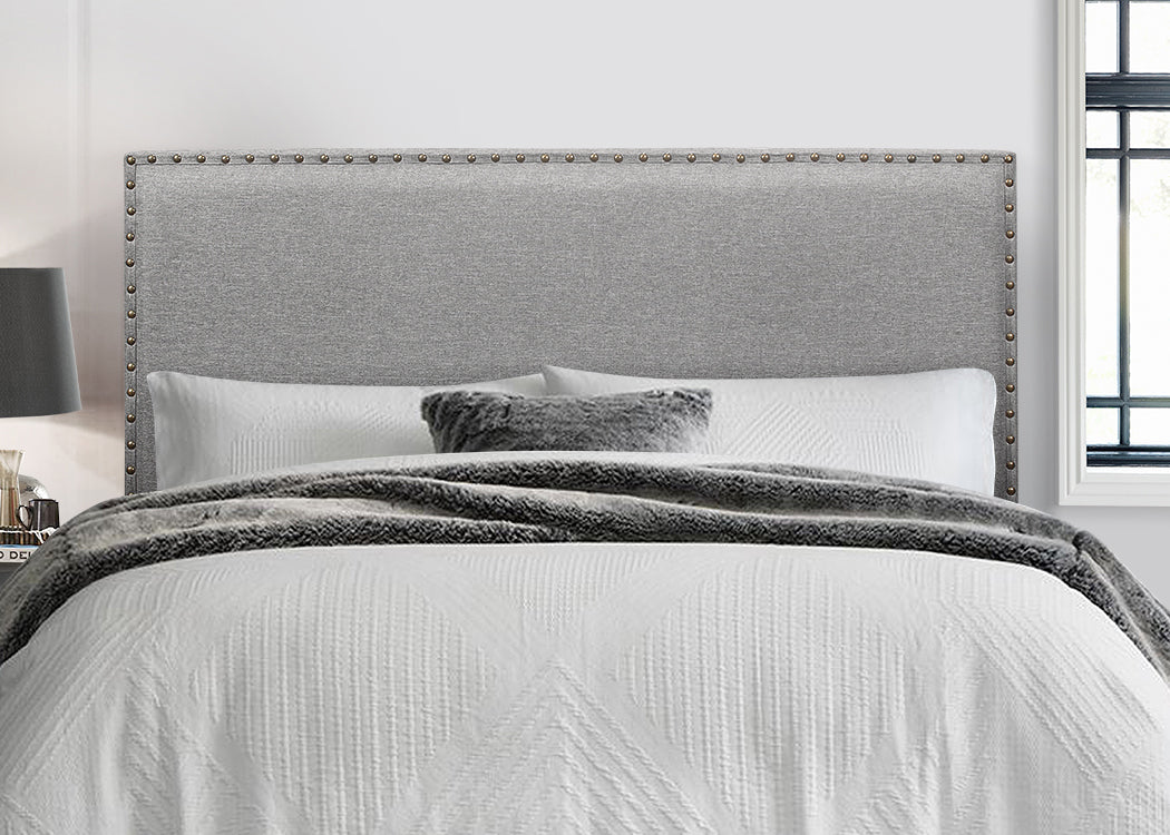 Hazelton grey linen adjustable headboard