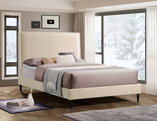 Ashbury creme velvet framed headboard bed
