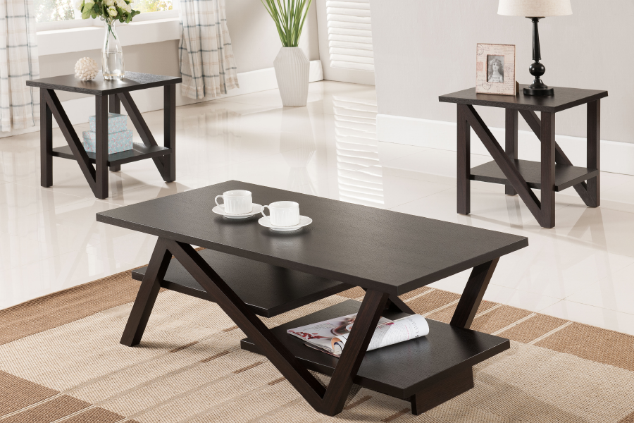 Balmoral espresso 3-piece coffee table set