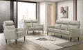 Westlake light grey leather match sofa set