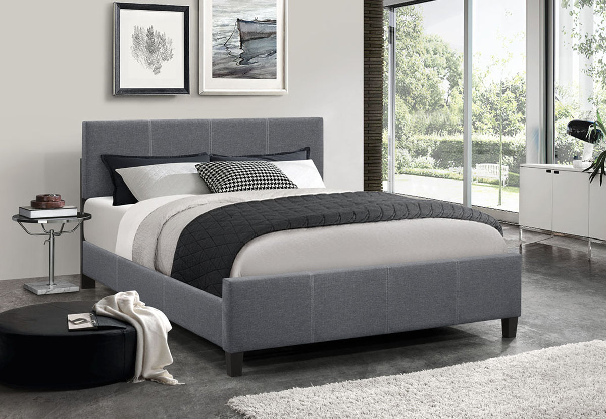Hillsdale dark grey fabric bed with adjustable headboard