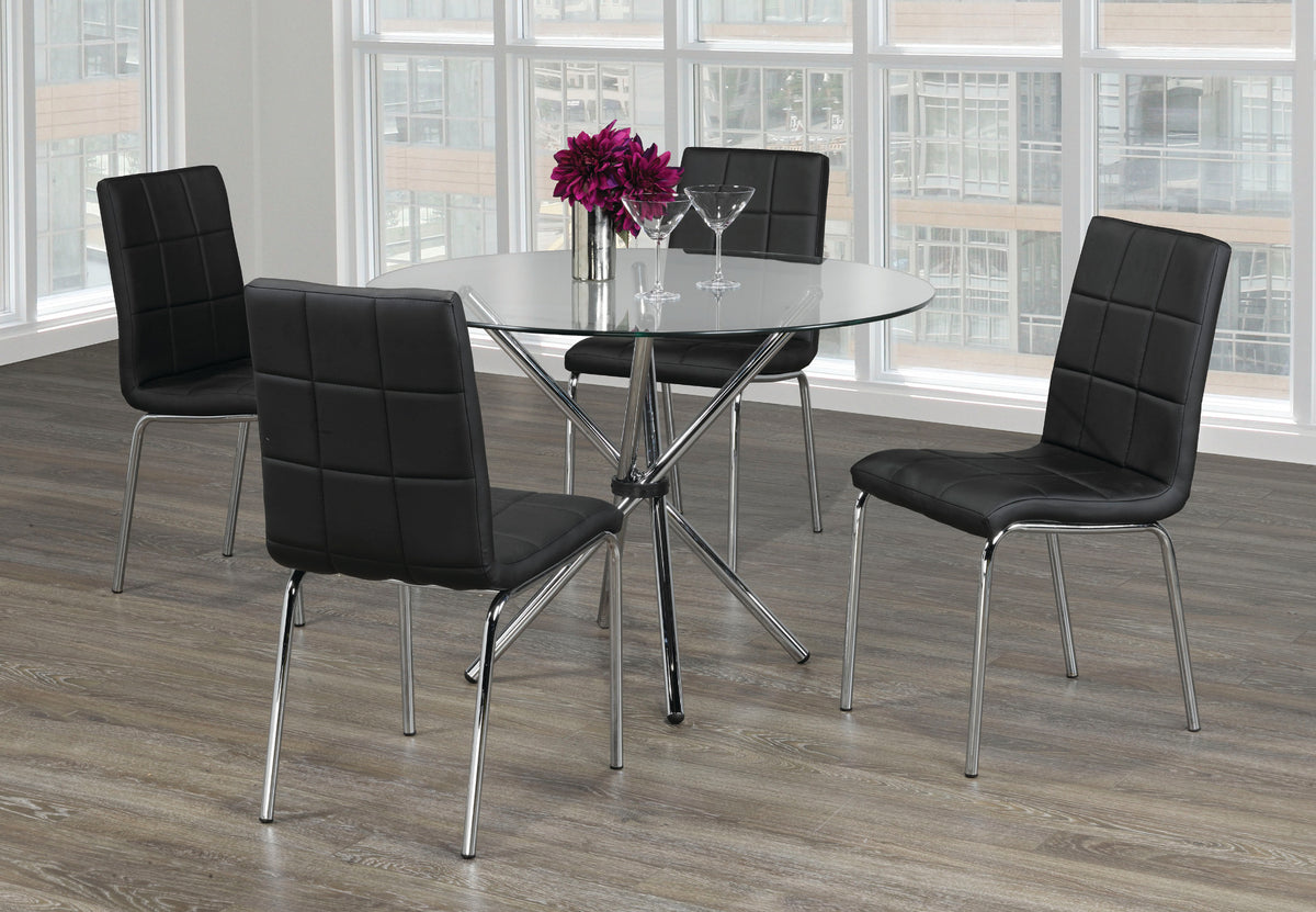 Newmarket glass-top dinette set with chrome legs