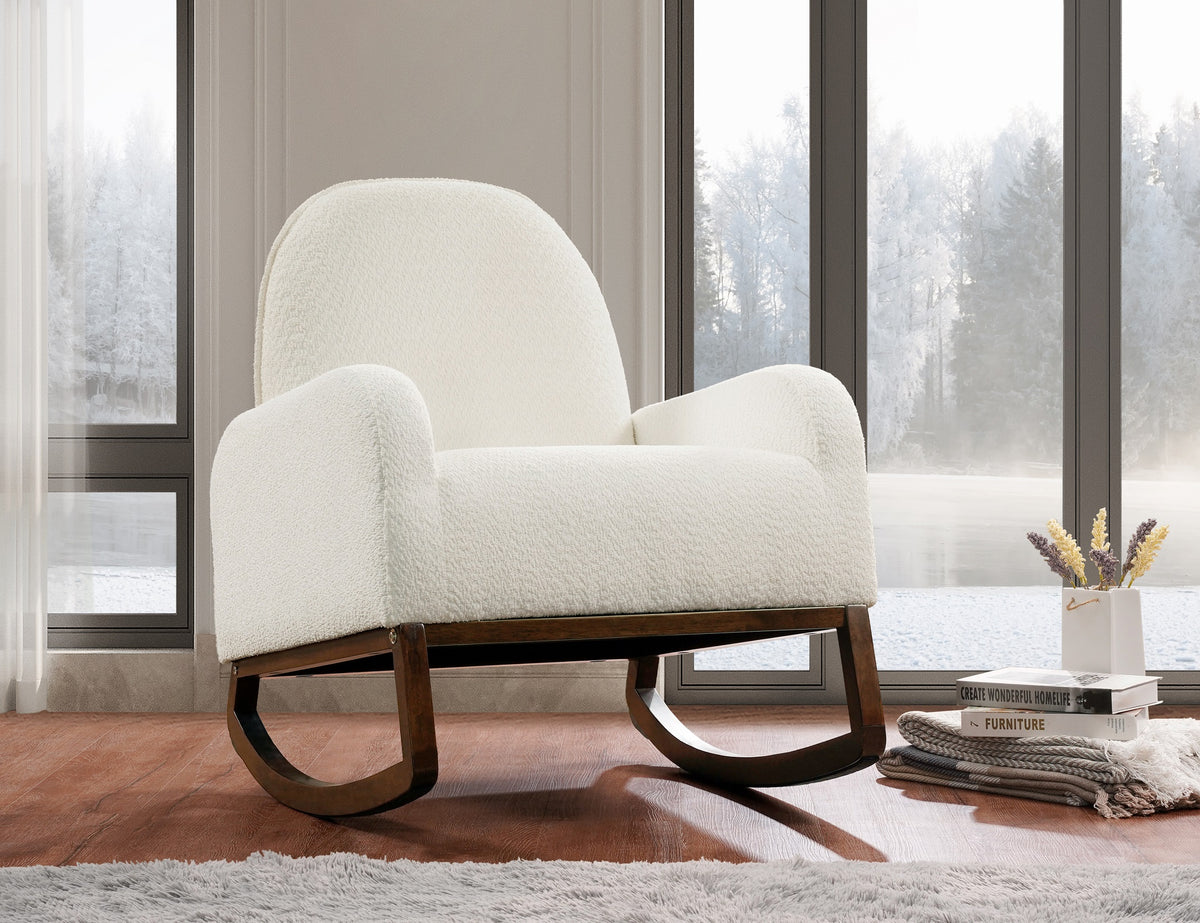 Hambly beige boucle rocking chair