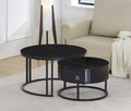 Guildwood set of two midnight black stone coffee tables with storage