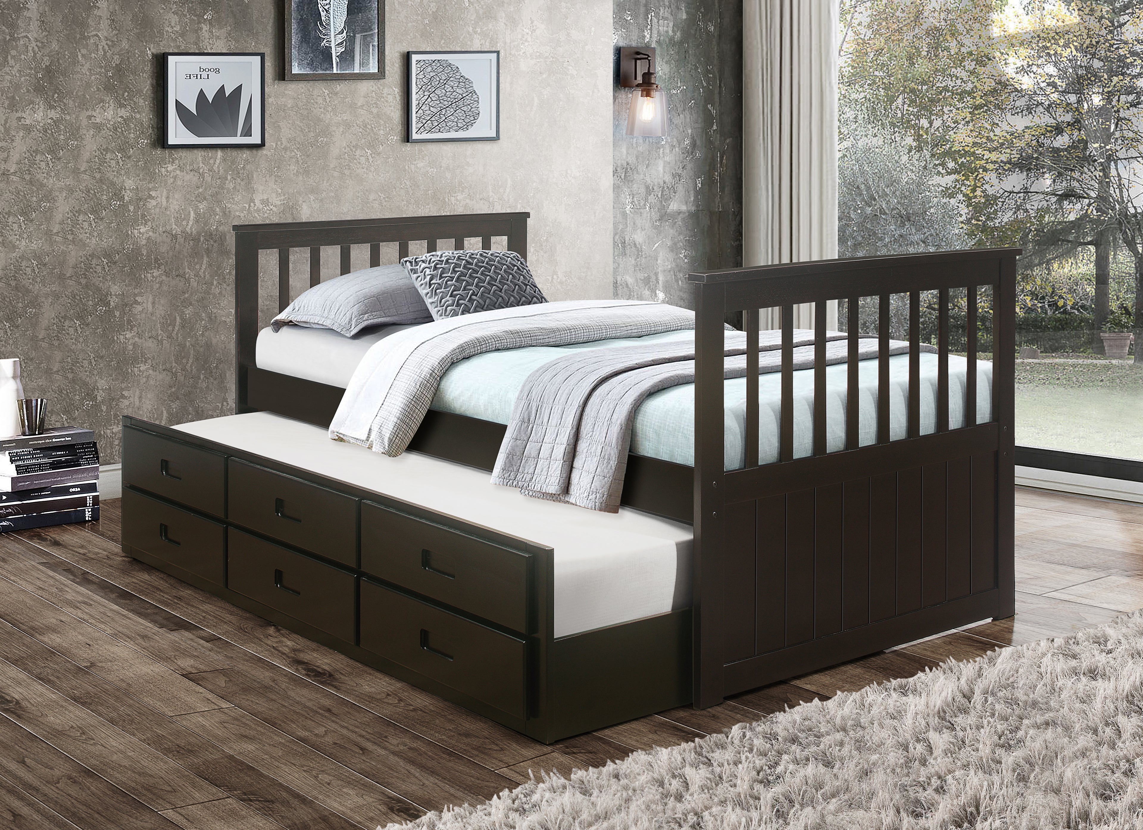 Highland captain bed with trundle and storage drawers